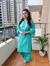 Blue Cotton Suit Set